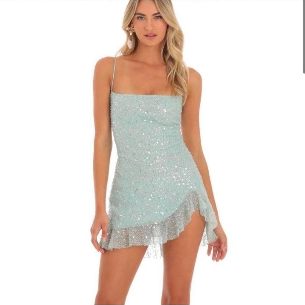 NWT Lucy in the Sky Sparkling Mint Sequin Mini Dress